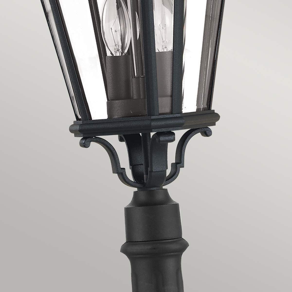 FE-COTSLN4-M-BK Cotswold Lane 2 Light Medium  Outdoor Pillar Black