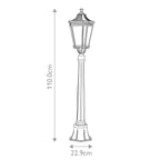 FE-COTSLN4-M-BK Cotswold Lane 2 Light Medium  Outdoor Pillar Black