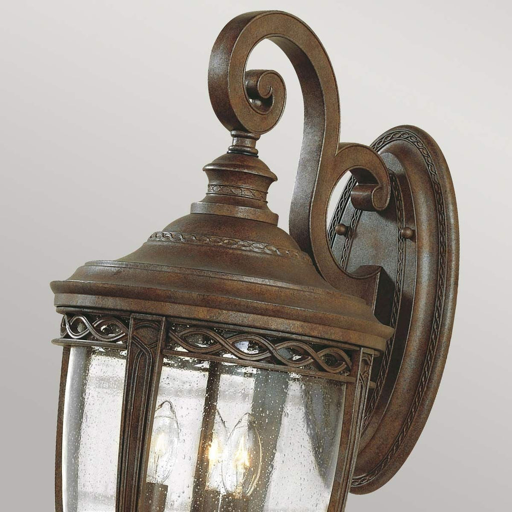 FE-EB2-L-BRB English Bridle 3 Light Large Outdoor  Wall Lantern British Bronze