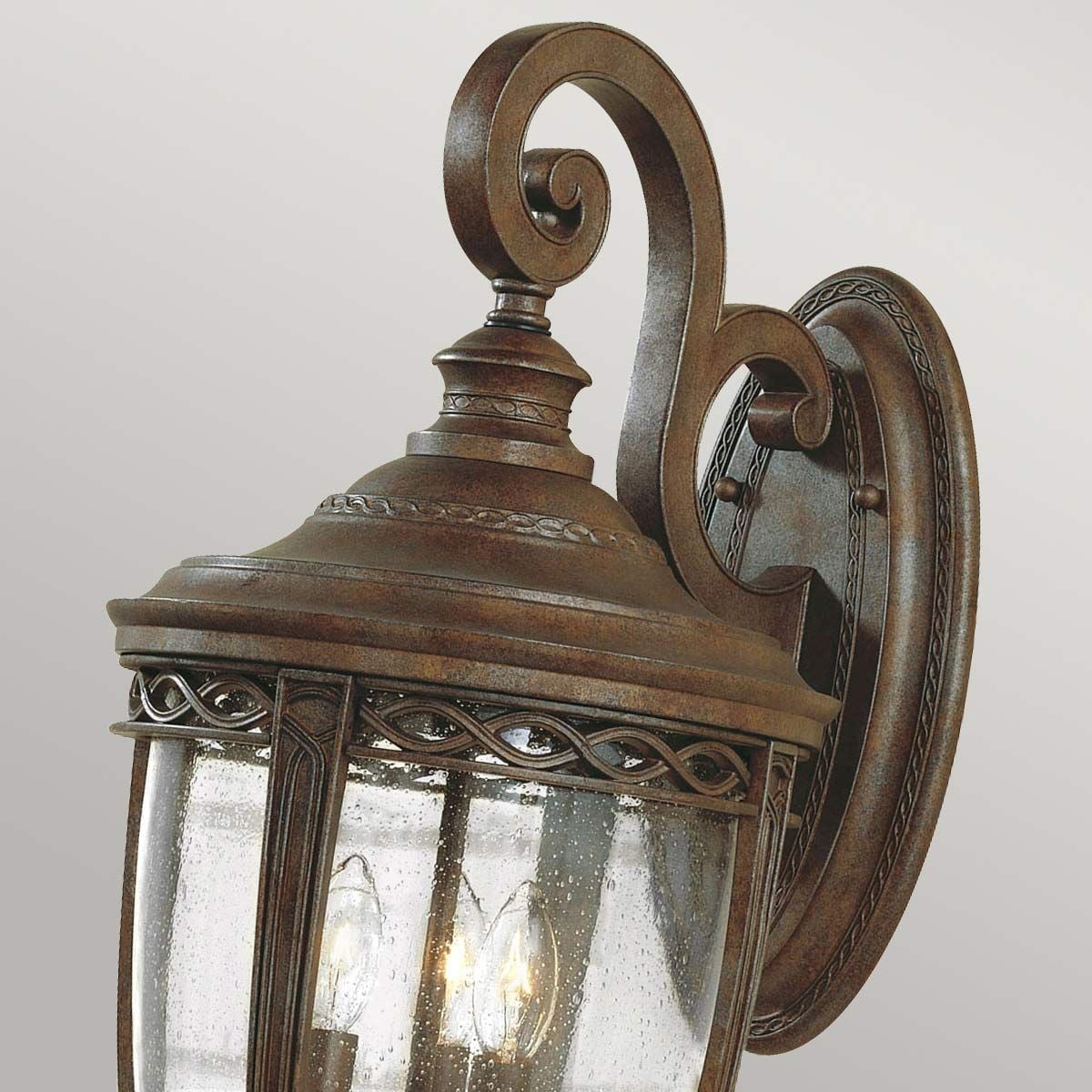 FE-EB2-L-BRB English Bridle 3 Light Large Outdoor  Wall Lantern British Bronze