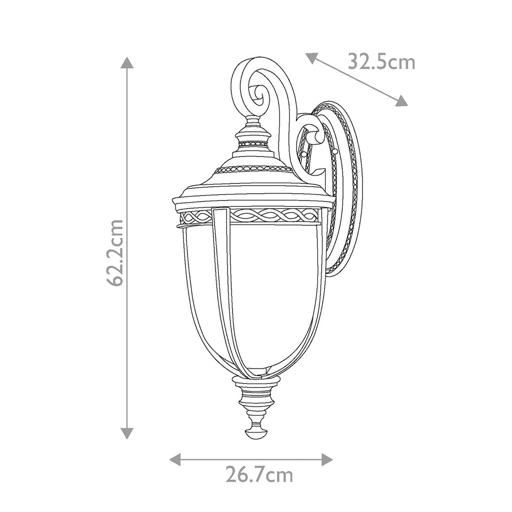 FE-EB2-L-BRB English Bridle 3 Light Large Outdoor  Wall Lantern British Bronze