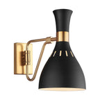 FE-JOAN1-MB Joan 1 Light Wall Light Midnight Black / Burnished Brass
