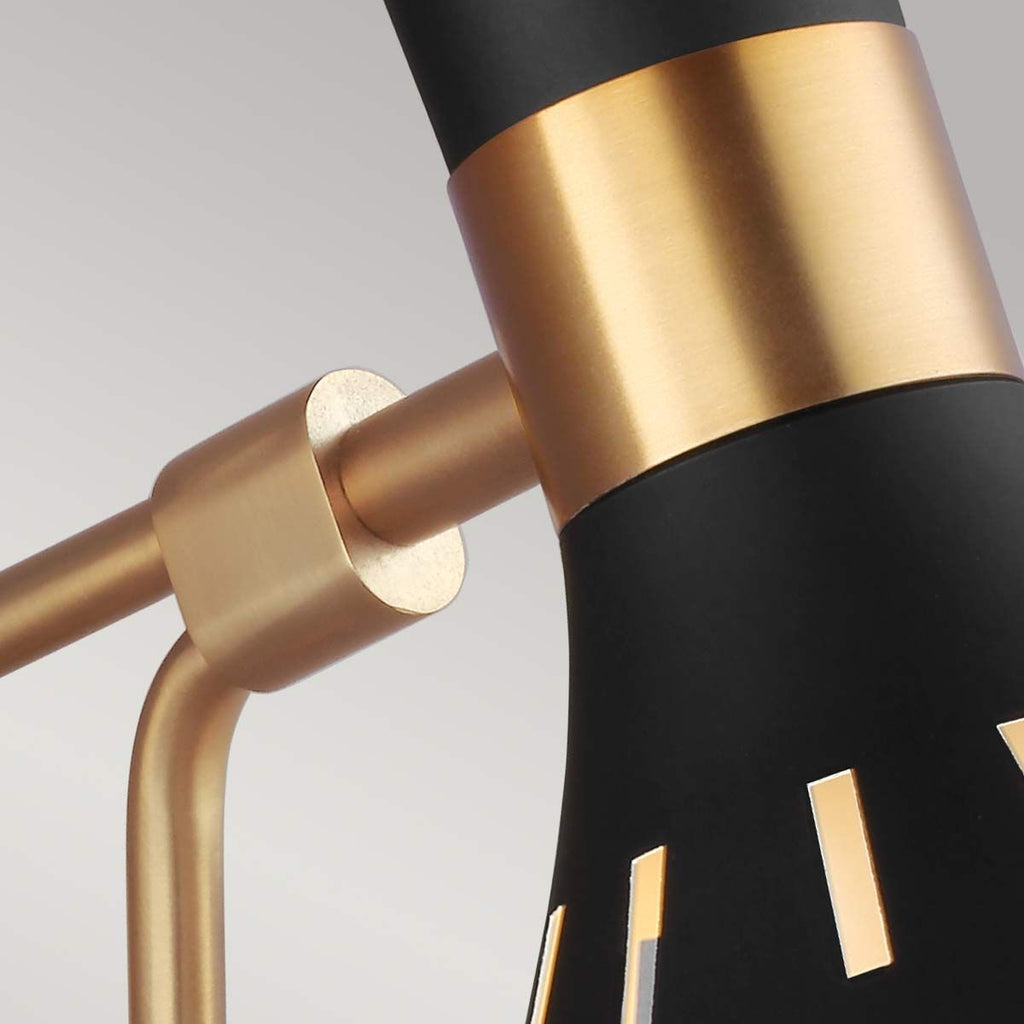 FE-JOAN1-MB Joan 1 Light Wall Light Midnight Black / Burnished Brass