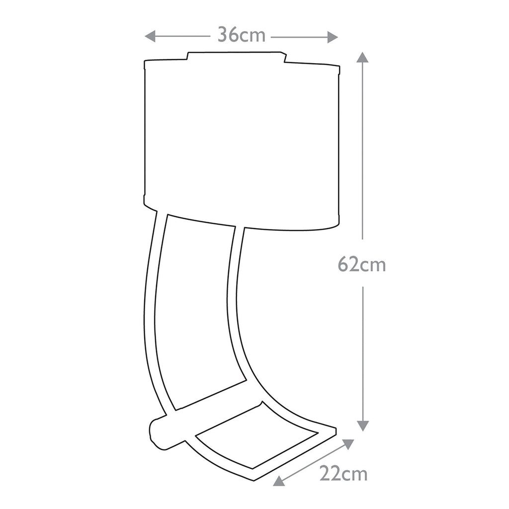 FE-LEX-TL-BS Lex 1 Light Table Lamp - Brushed Steel Brushed Steel