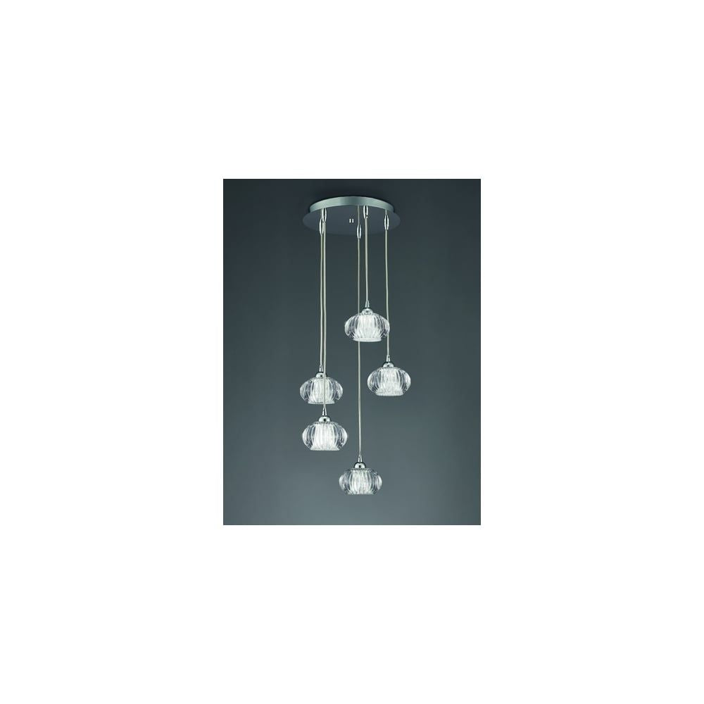 FL2344/5 Tizzy 5 Light Ceiling Flush Chrome (S)