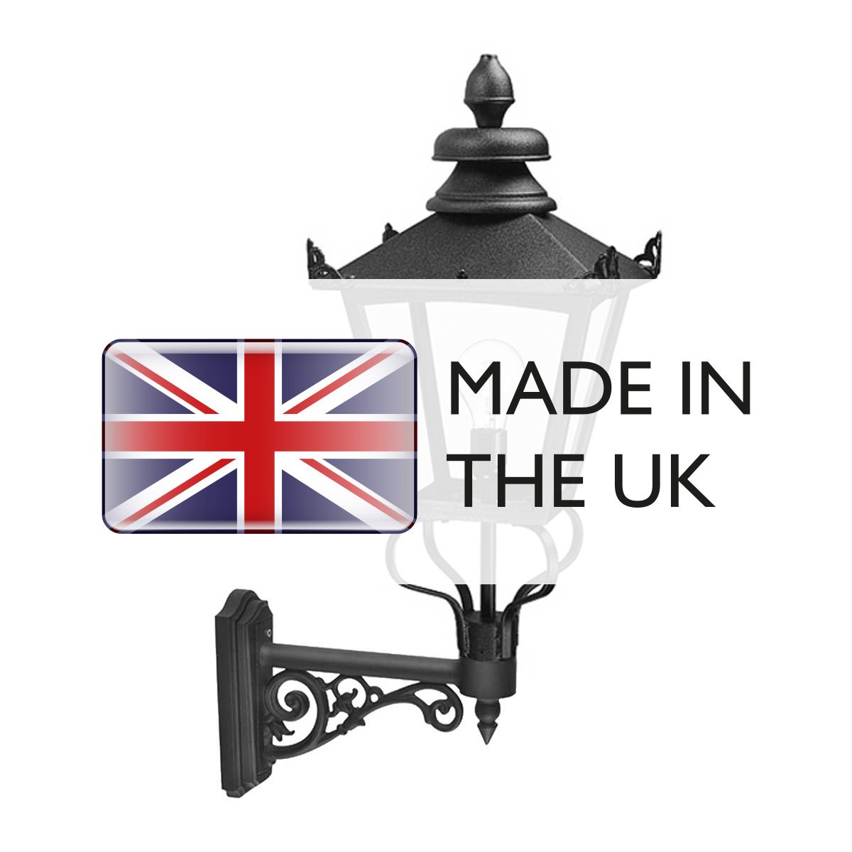 GB1-BLACK Grampian 1 Light  Outdoor Wall Lantern Black
