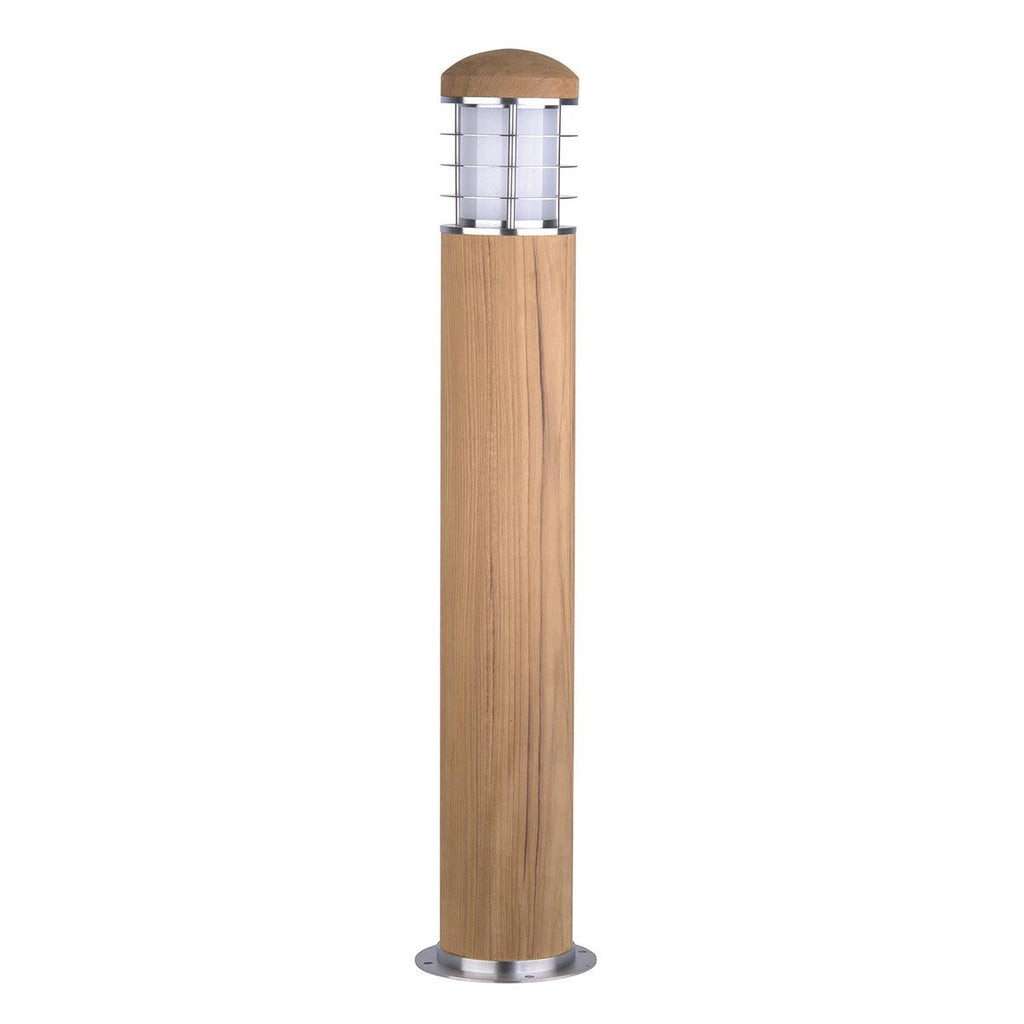 GZ-POOLE-B Poole 1 Light  Outdoor Bollard Teak and Stainless Steel
