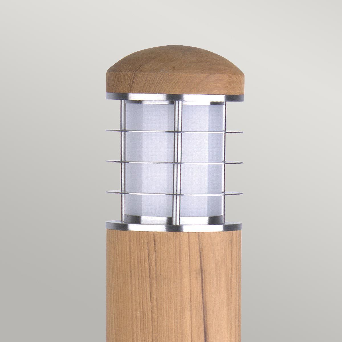 GZ-POOLE-B Poole 1 Light  Outdoor Bollard Teak and Stainless Steel
