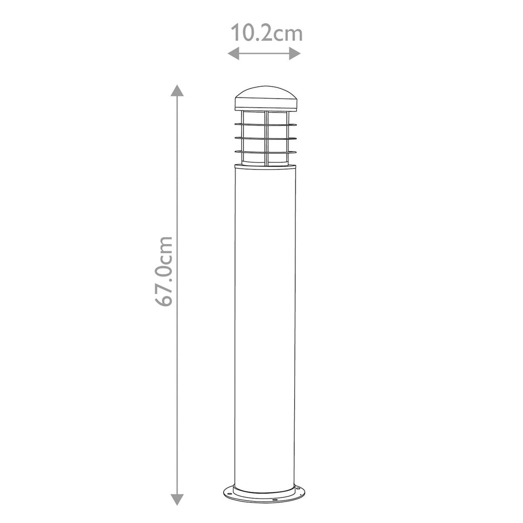 GZ-POOLE-B Poole 1 Light  Outdoor Bollard Teak and Stainless Steel