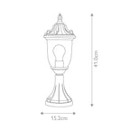 GZH-ELK3 Elkstone 1 Light  Outdoor Pedestal Verdigris