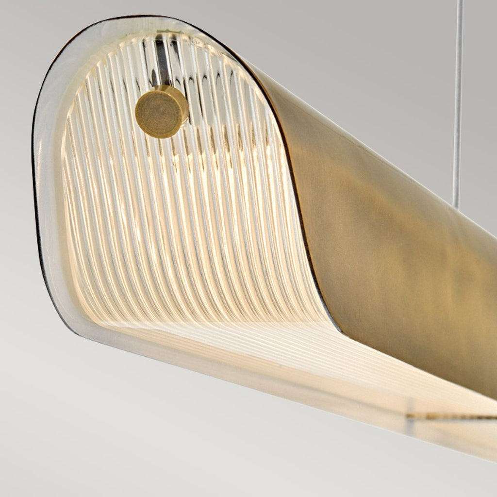 HK-ARCO-LED-LP-117-HB Hinkley Arco Linear LED pendant Heritage Brass