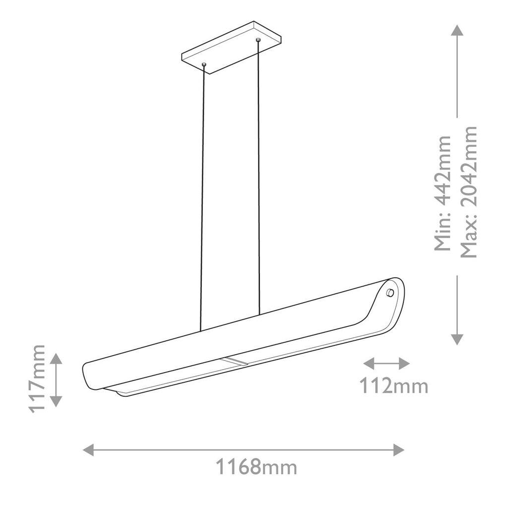 HK-ARCO-LED-LP-117-HB Hinkley Arco Linear LED pendant Heritage Brass