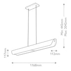HK-ARCO-LED-LP-117-HB Hinkley Arco Linear LED pendant Heritage Brass