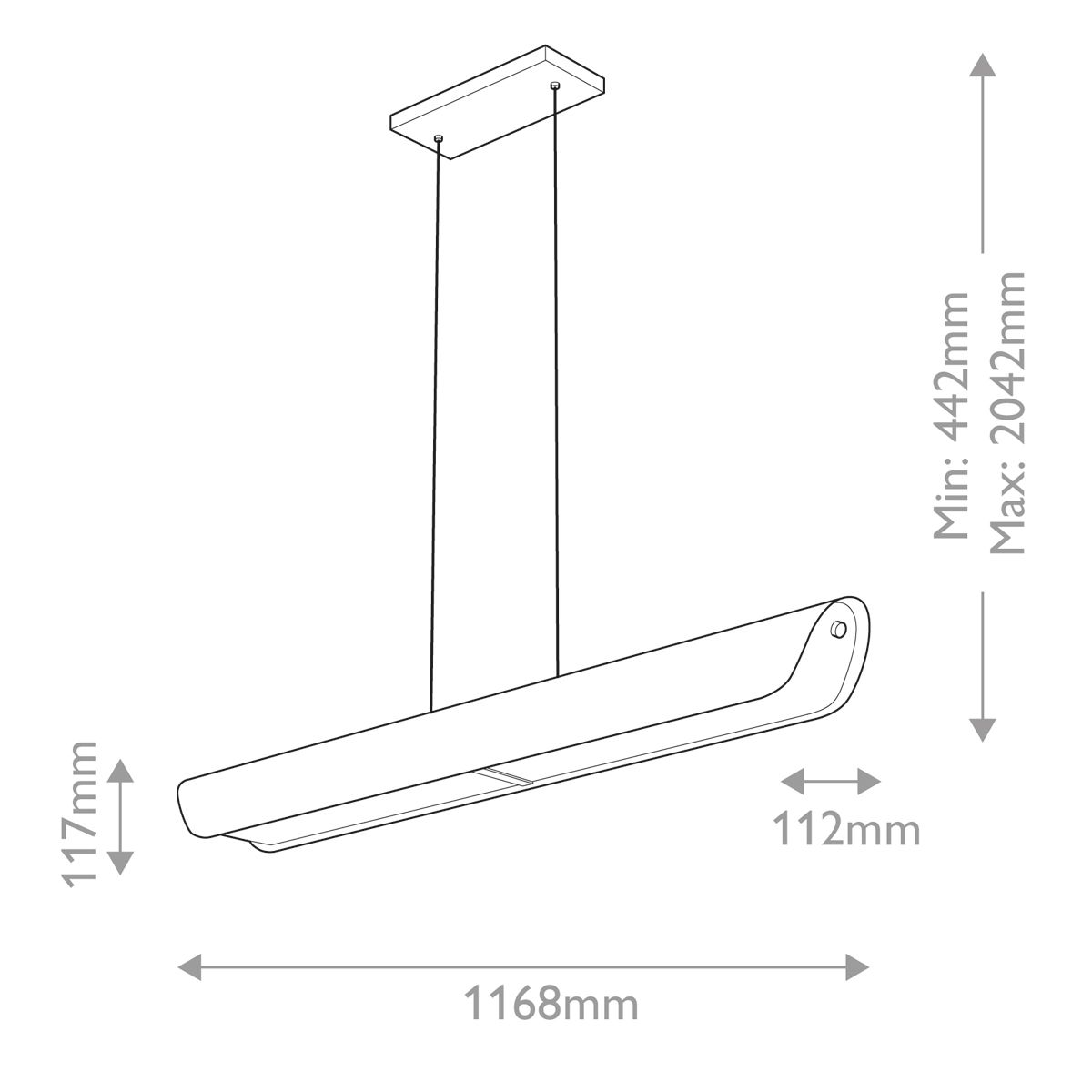 HK-ARCO-LED-LP-117-HB Hinkley Arco Linear LED pendant Heritage Brass