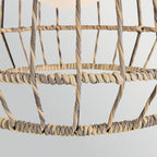 HK-ARLEN-P1-L-BK Arlen 1 Light Large Outdoor Pendant Black & Rattan