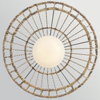 HK-ARLEN-P1-L-BK Arlen 1 Light Large Outdoor Pendant Black & Rattan