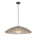 HK-ARLEN-P2-L-BK Arlen 1 Light X-Large Outdoor Pendant Black & Rattan