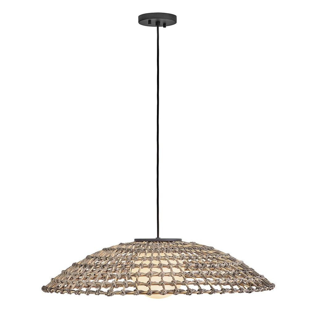 HK-ARLEN-P2-L-BK Arlen 1 Light X-Large Outdoor Pendant Black & Rattan