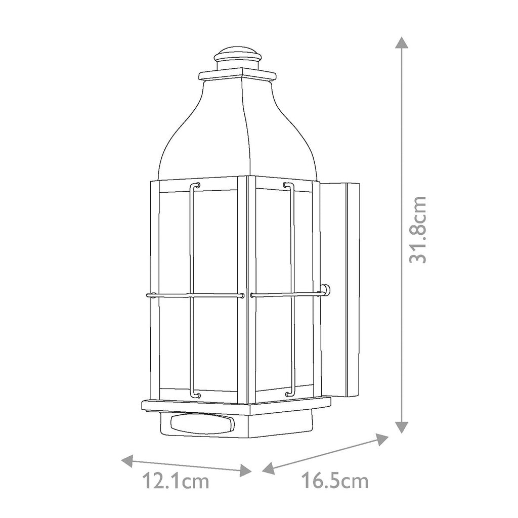 HK-BINGHAM-S Bingham 1 Light Small  Outdoor Wall Lantern  Sienna