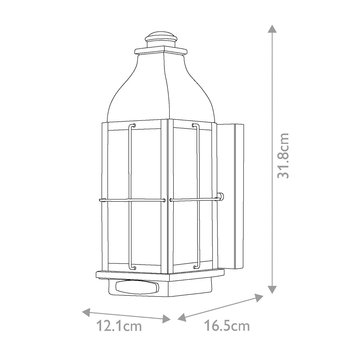 HK-BINGHAM-S Bingham 1 Light Small  Outdoor Wall Lantern  Sienna