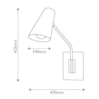 HK-BRAY-1WB-LCB Bray 1 Light Wall Light Laquered Brass
