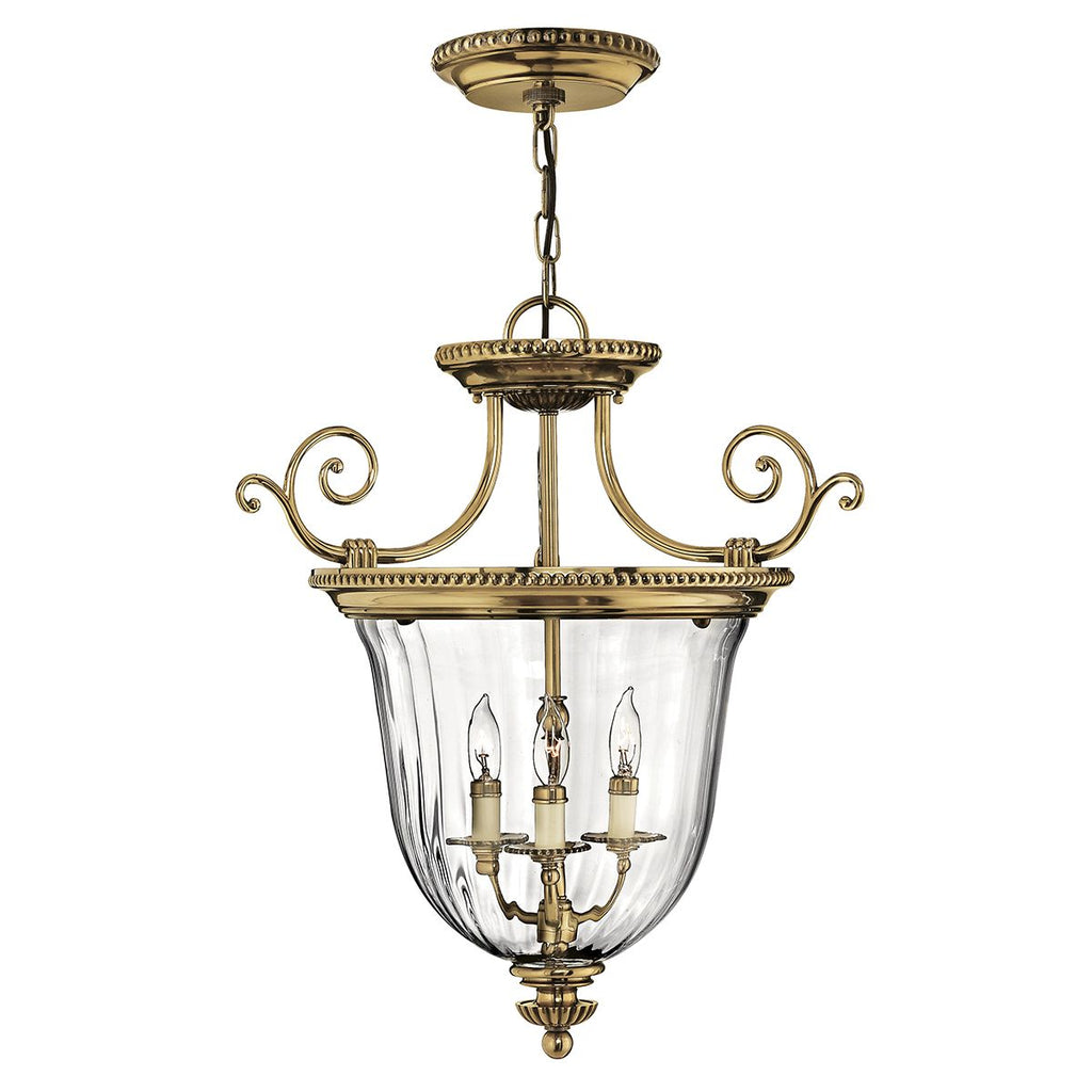 HK-CAMBRIDGE-P-S Cambridge 3 Light Small Pendant Burnished Brass