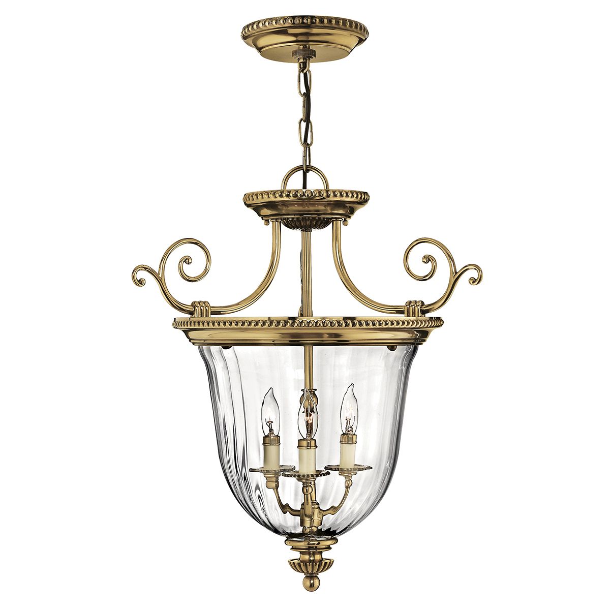 HK-CAMBRIDGE-P-S Cambridge 3 Light Small Pendant Burnished Brass