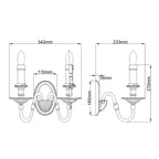 HK-CAMBRIDGE2 Cambridge 2 Light Wall Light Burnished Brass