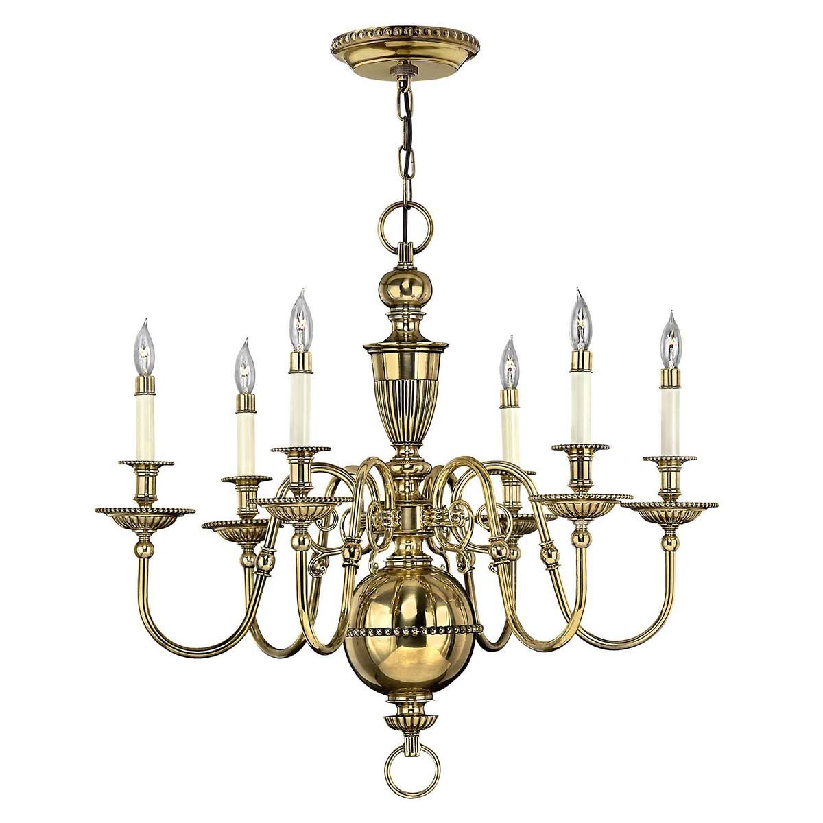 HK-CAMBRIDGE6 Cambridge 6 Light Chandelier Burnished Brass