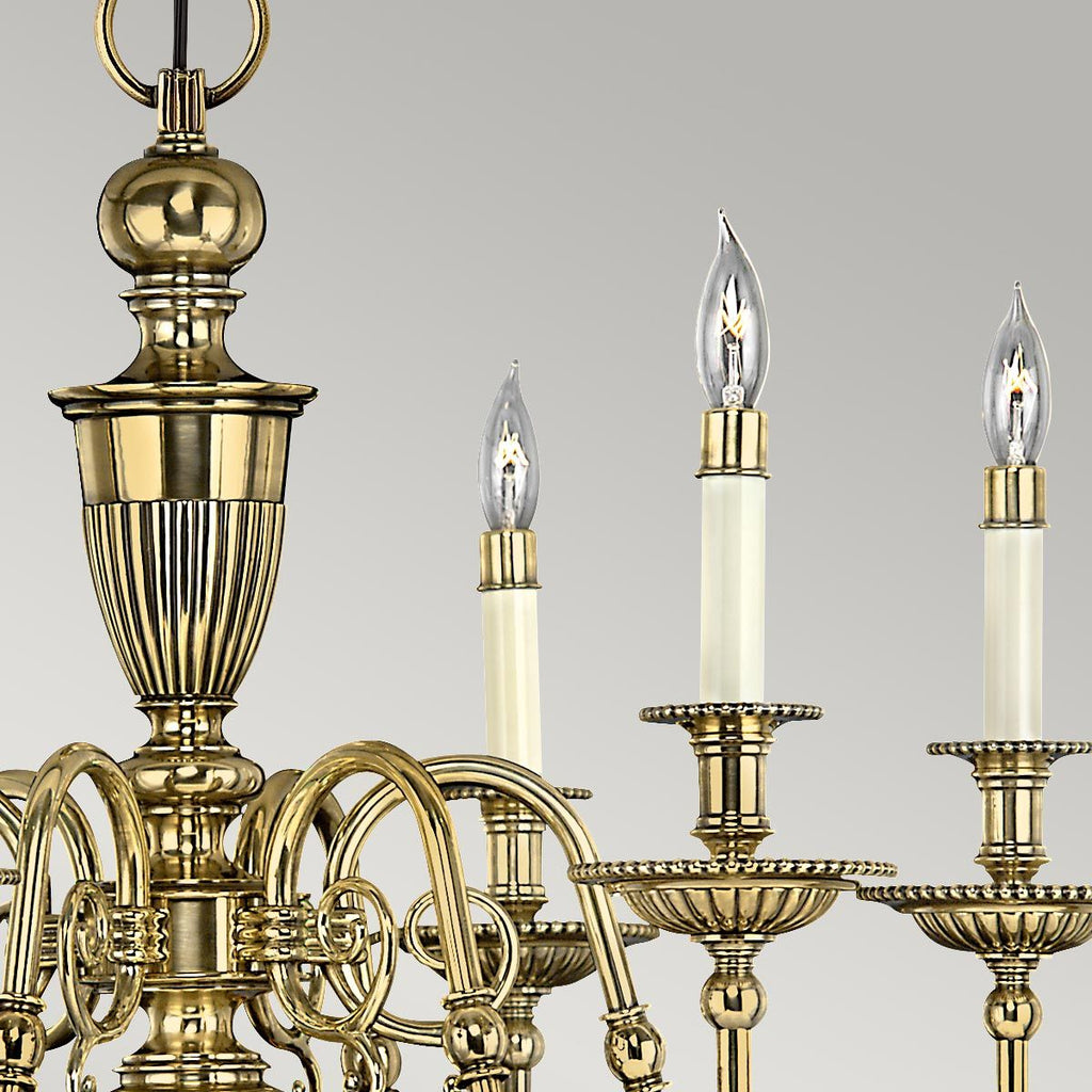 HK-CAMBRIDGE6 Cambridge 6 Light Chandelier Burnished Brass