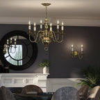 HK-CAMBRIDGE6 Cambridge 6 Light Chandelier Burnished Brass