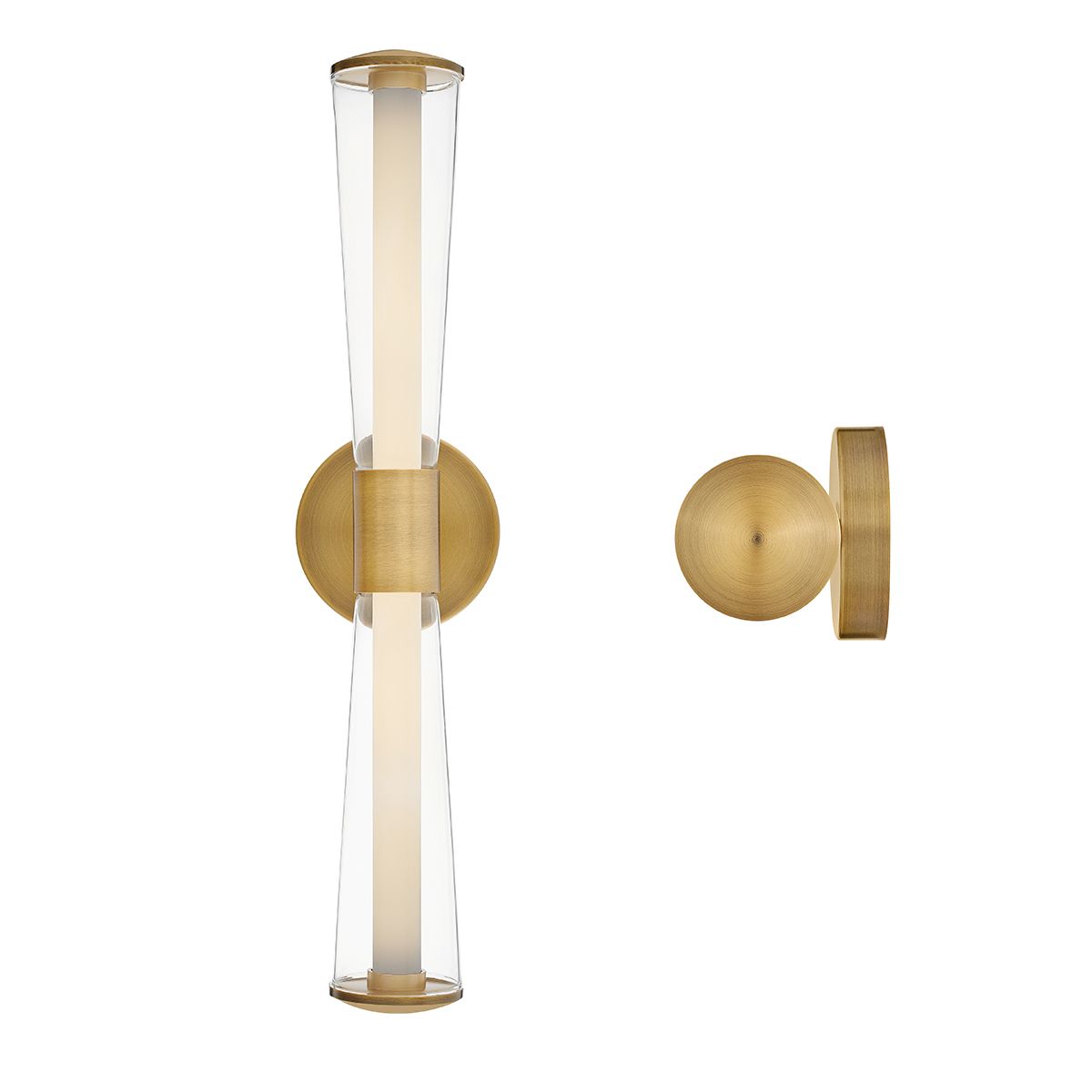 HK-ELIN-LED-WB2-LCB Elin LED  Bathroom Wall Light  Lacquered Brass