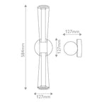 HK-ELIN-LED-WB2-LCB Elin LED  Bathroom Wall Light  Lacquered Brass