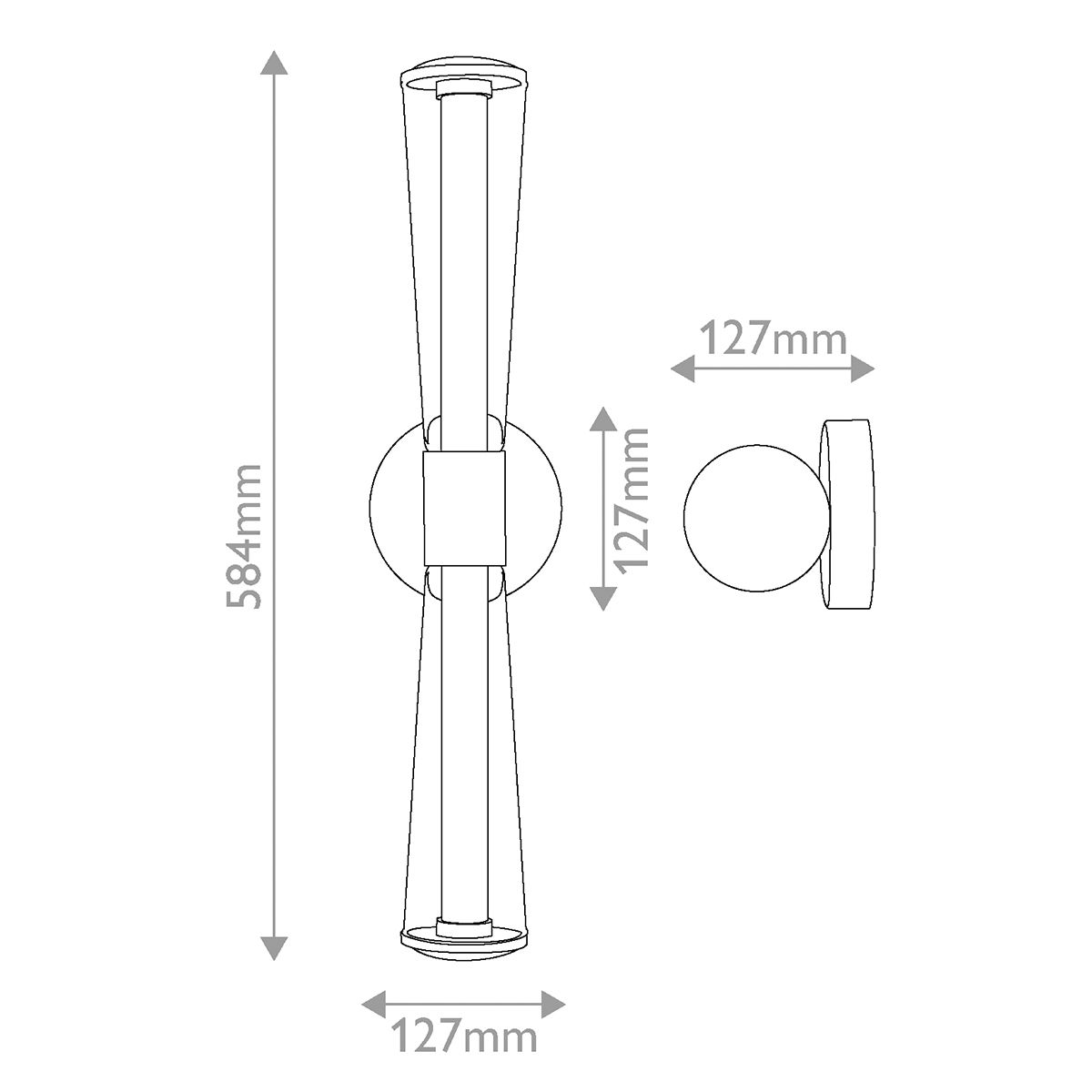 HK-ELIN-LED-WB2-PC Elin LED  Bathroom Wall Light  Polished Chrome