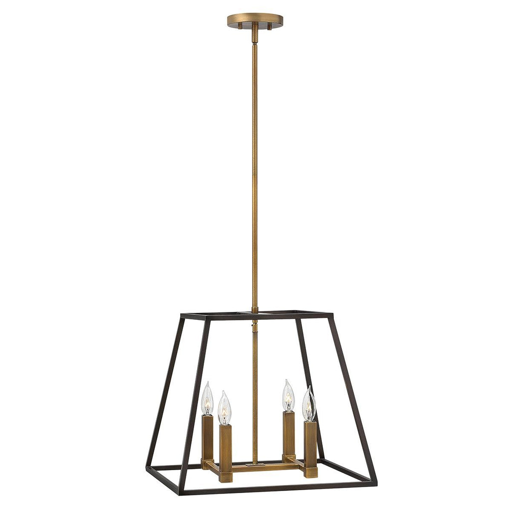 HK-FULTON-4P Fulton 4 Light Pendant Chandelier Bronze and Brass