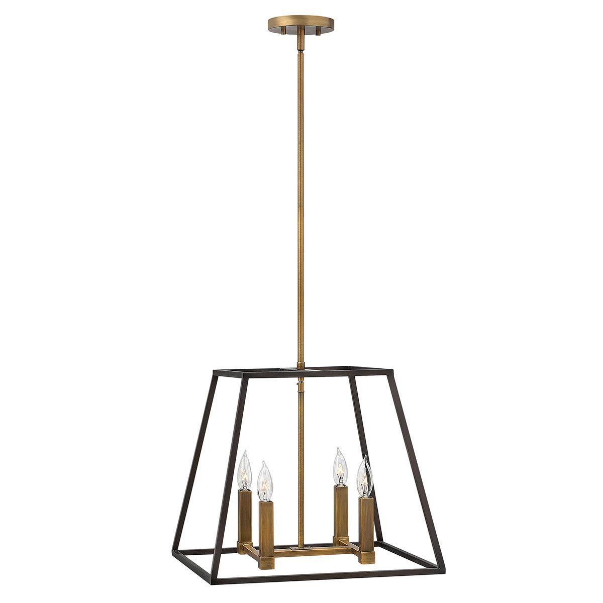 HK-FULTON-4P Fulton 4 Light Pendant Chandelier Bronze and Brass