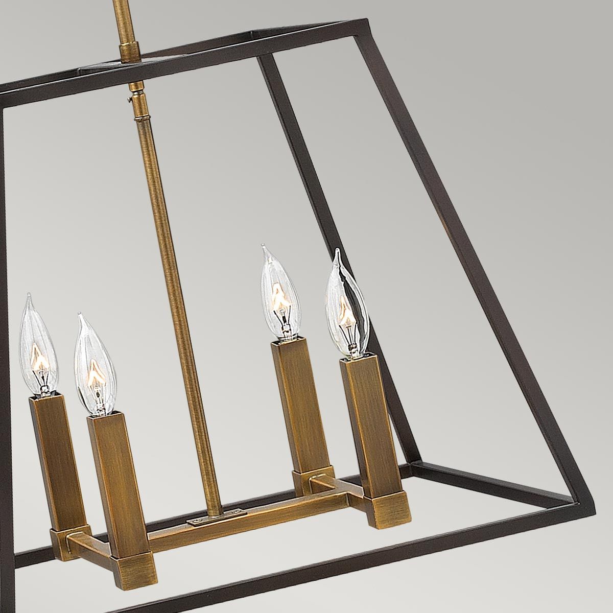 HK-FULTON-4P Fulton 4 Light Pendant Chandelier Bronze and Brass