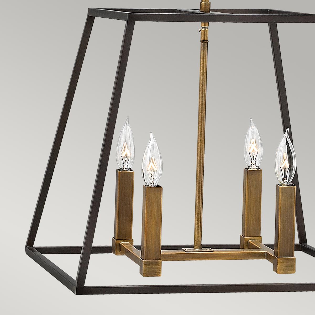 HK-FULTON-4P Fulton 4 Light Pendant Chandelier Bronze and Brass