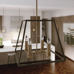 HK-FULTON-4P Fulton 4 Light Pendant Chandelier Bronze and Brass