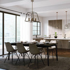 HK-FULTON-4P Fulton 4 Light Pendant Chandelier Bronze and Brass