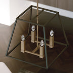 HK-FULTON-4P Fulton 4 Light Pendant Chandelier Bronze and Brass