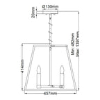 HK-FULTON-4P Fulton 4 Light Pendant Chandelier Bronze and Brass