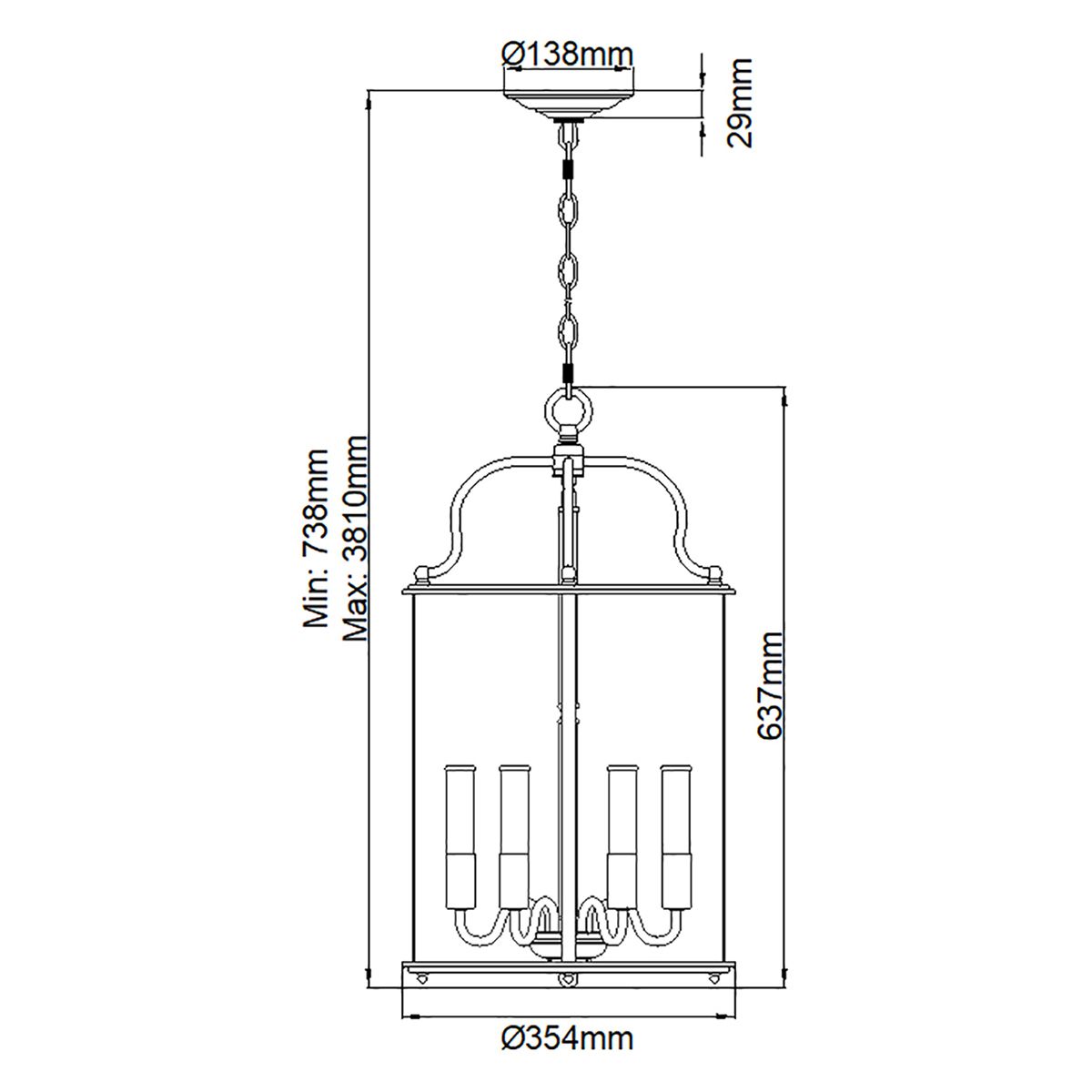 HK-GENTRY-P-L-PB Gentry 6 Light Large Pendant Polished Brass