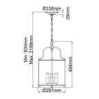 HK-GENTRY-P-M-PB Gentry 4 Light Medium Pendant Polished Brass