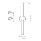 HK-GEORGETTE-LED2-LCB Georgette Medium LED Bathroom  Wall Light  Laquered Brass