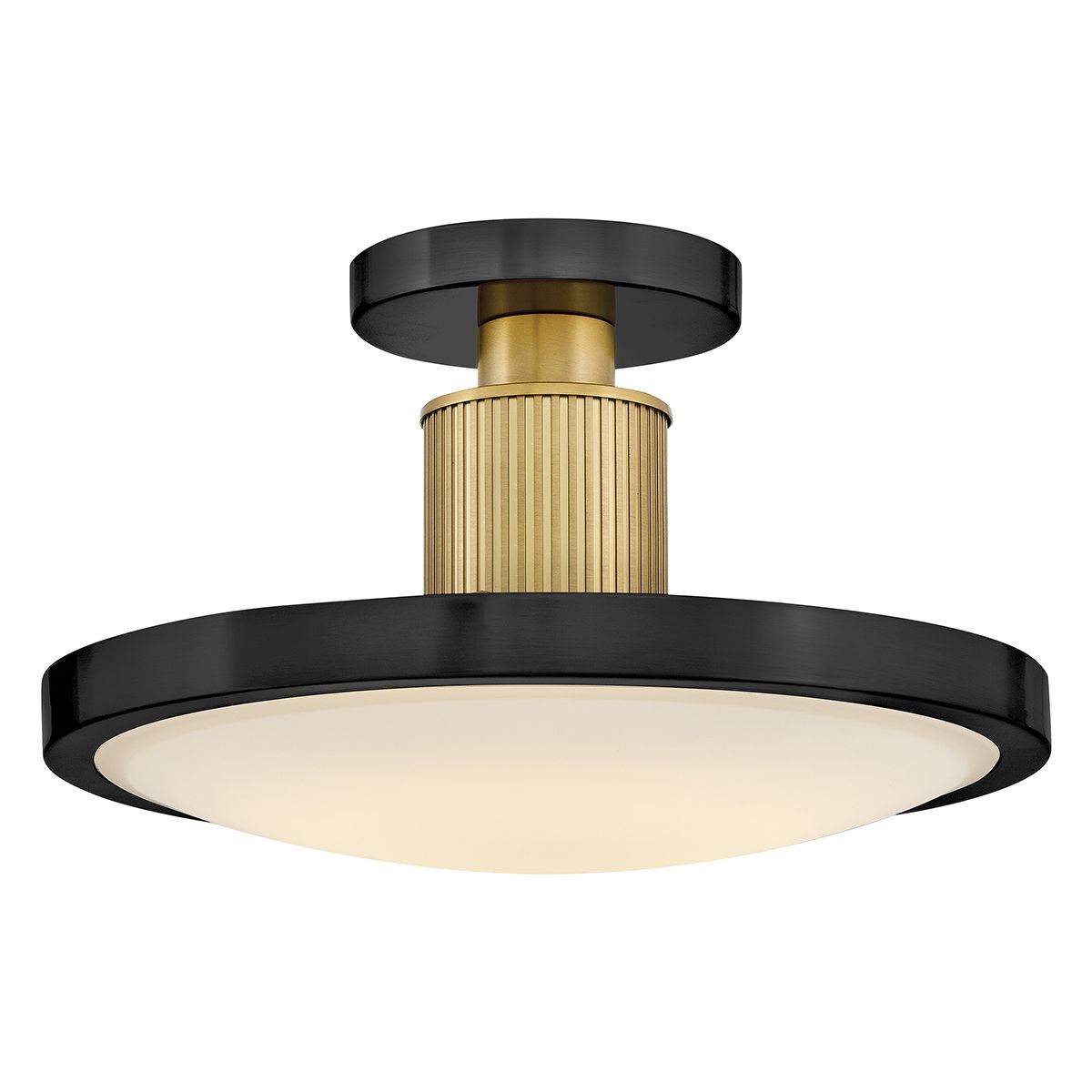 HK-KIERAN-LED-SF-BK-LCB Kieran LED Semi-Flush Black & Brass