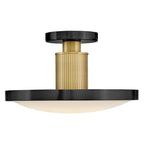 HK-KIERAN-LED-SF-BK-LCB Kieran LED Semi-Flush Black & Brass