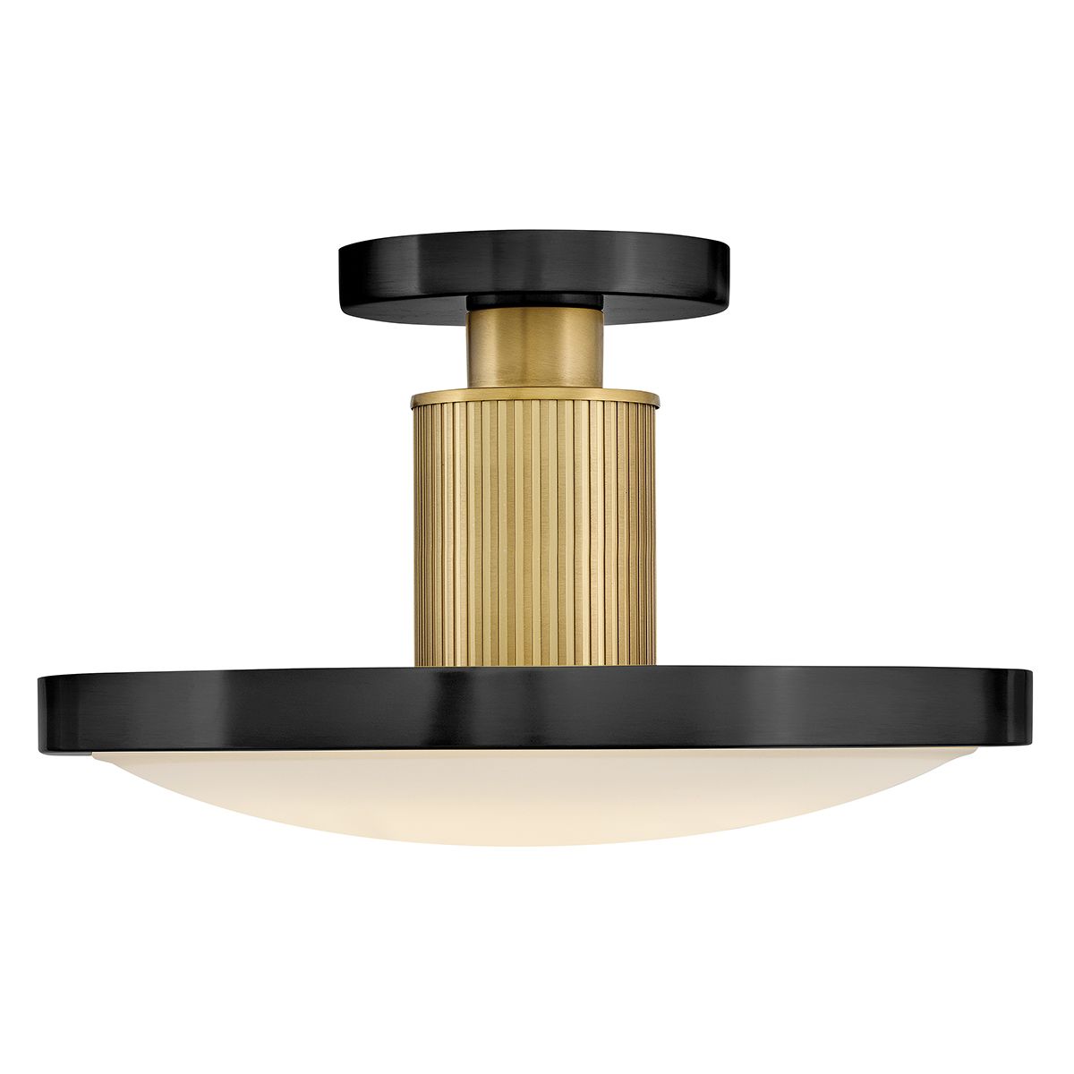 HK-KIERAN-LED-SF-BK-LCB Kieran LED Semi-Flush Black & Brass
