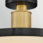 HK-KIERAN-LED-SF-BK-LCB Kieran LED Semi-Flush Black & Brass