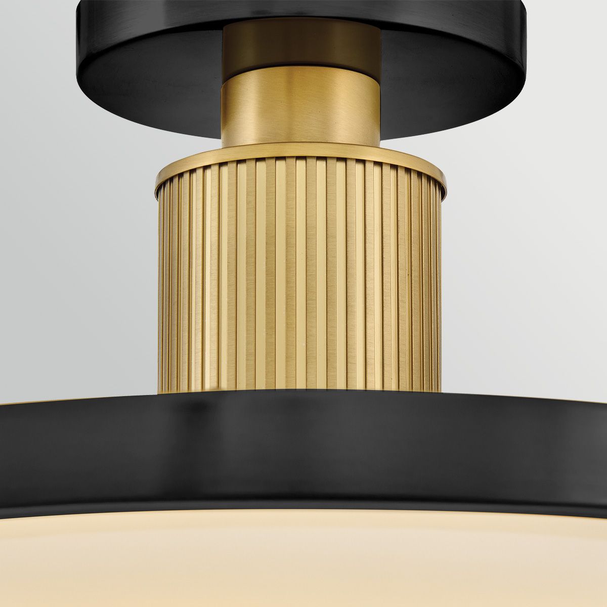 HK-KIERAN-LED-SF-BK-LCB Kieran LED Semi-Flush Black & Brass